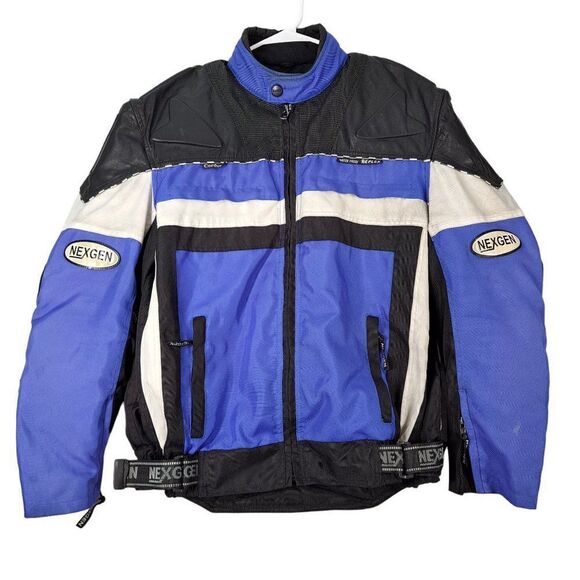 Nexgen Motorcycle Jacket Mens Large Cordura Thinsulate Leather Padded Waterproof - Picture 1 of 15